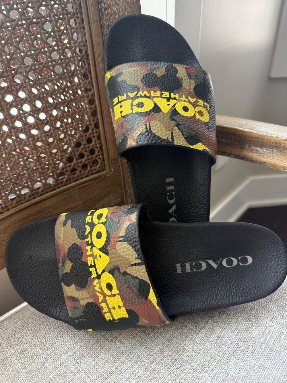 “Disney x Coach Mickey Mouse Camo Slide Sandals Limited Edition” Men’s